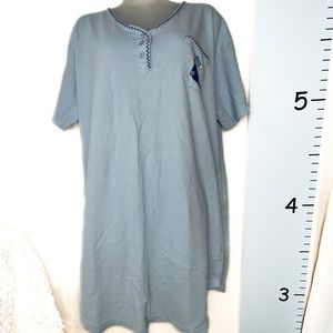 Penmans Blue‎ Thermal Nightgown Pajamas w/Bear Logo Large